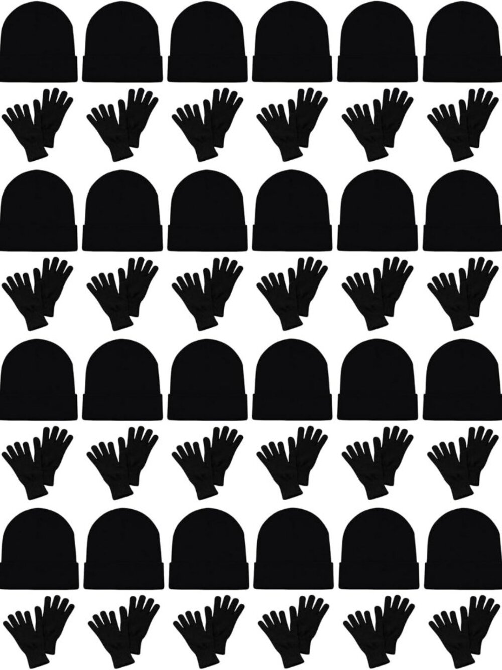 48 Pack Thermal Winter Beanies & Gloves Set for Men & Women - Warm Bulk Bundle